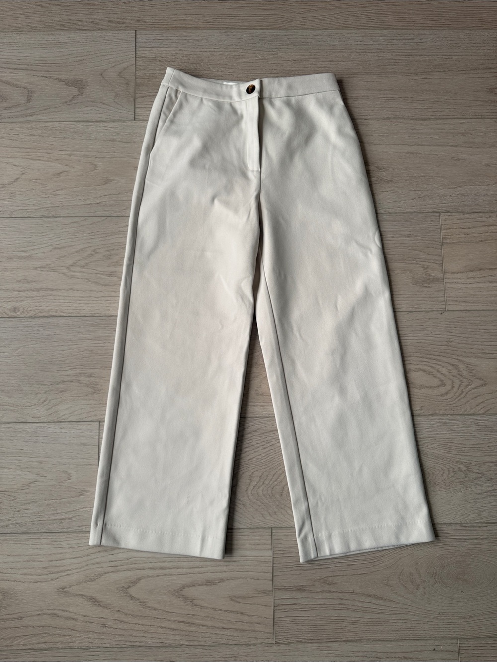Pink Martini Cream Wide-Leg Pants